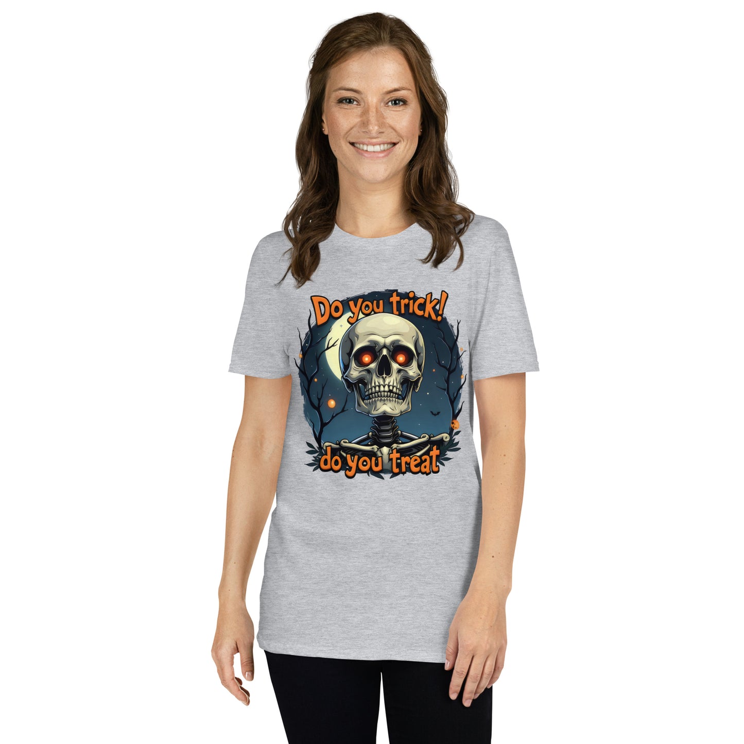 Short-Sleeve trick or treat skeleton Unisex T-Shirt