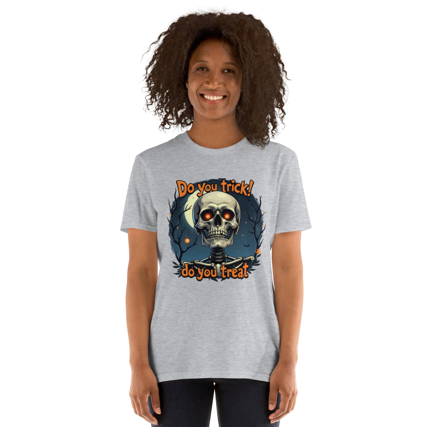 Short-Sleeve trick or treat skeleton Unisex T-Shirt