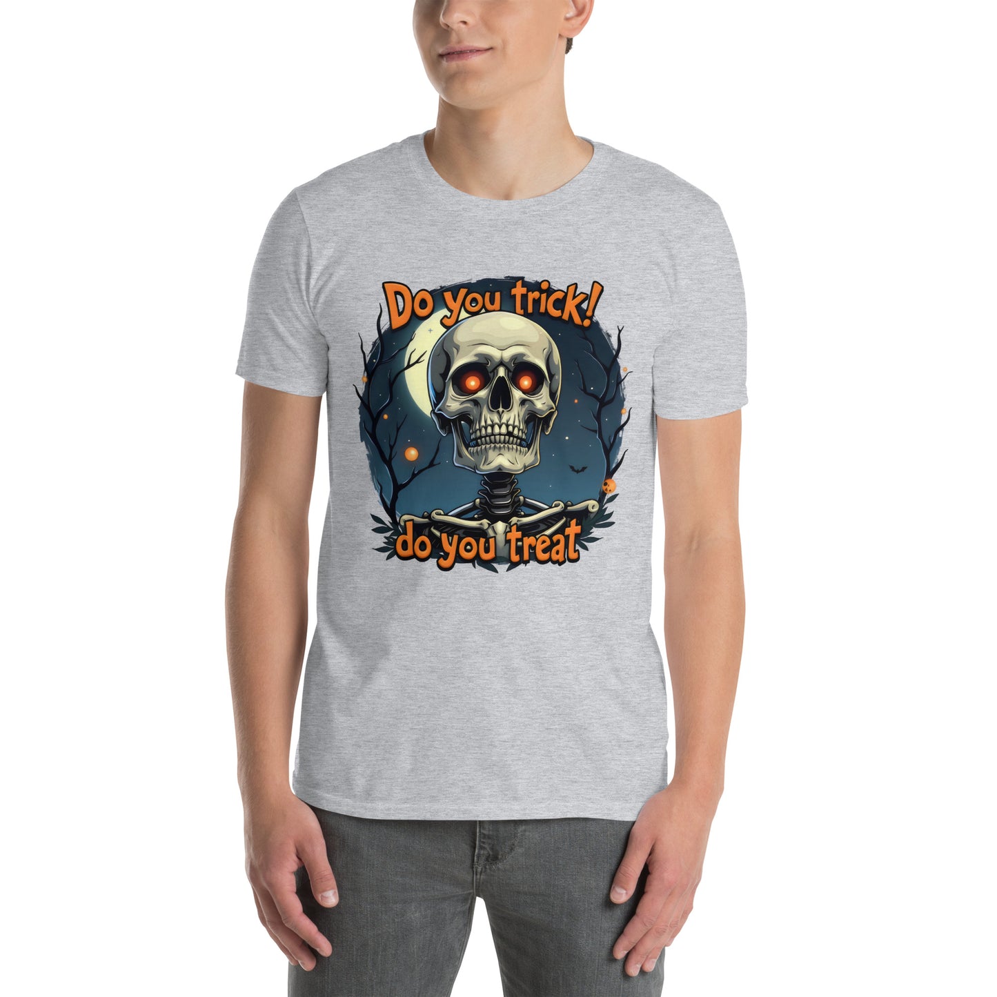 Short-Sleeve trick or treat skeleton Unisex T-Shirt