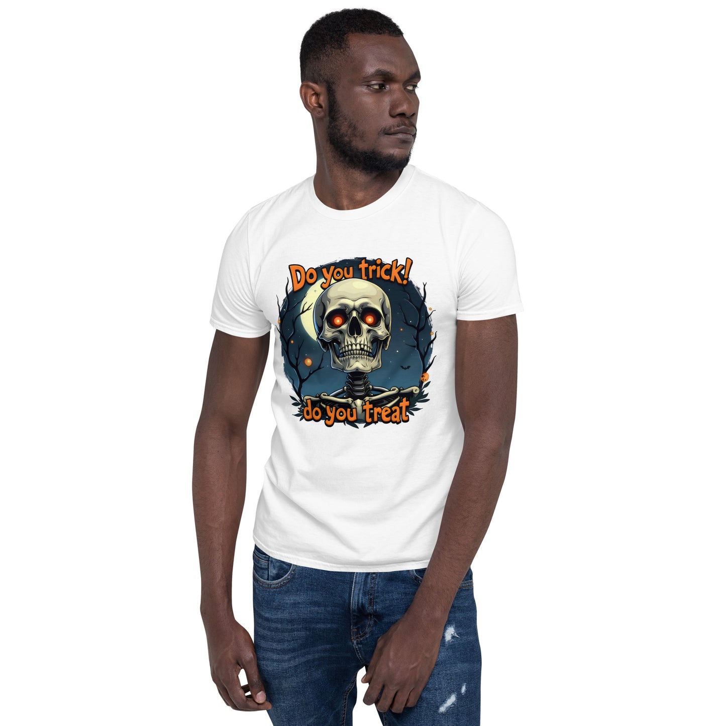 Short-Sleeve trick or treat skeleton Unisex T-Shirt
