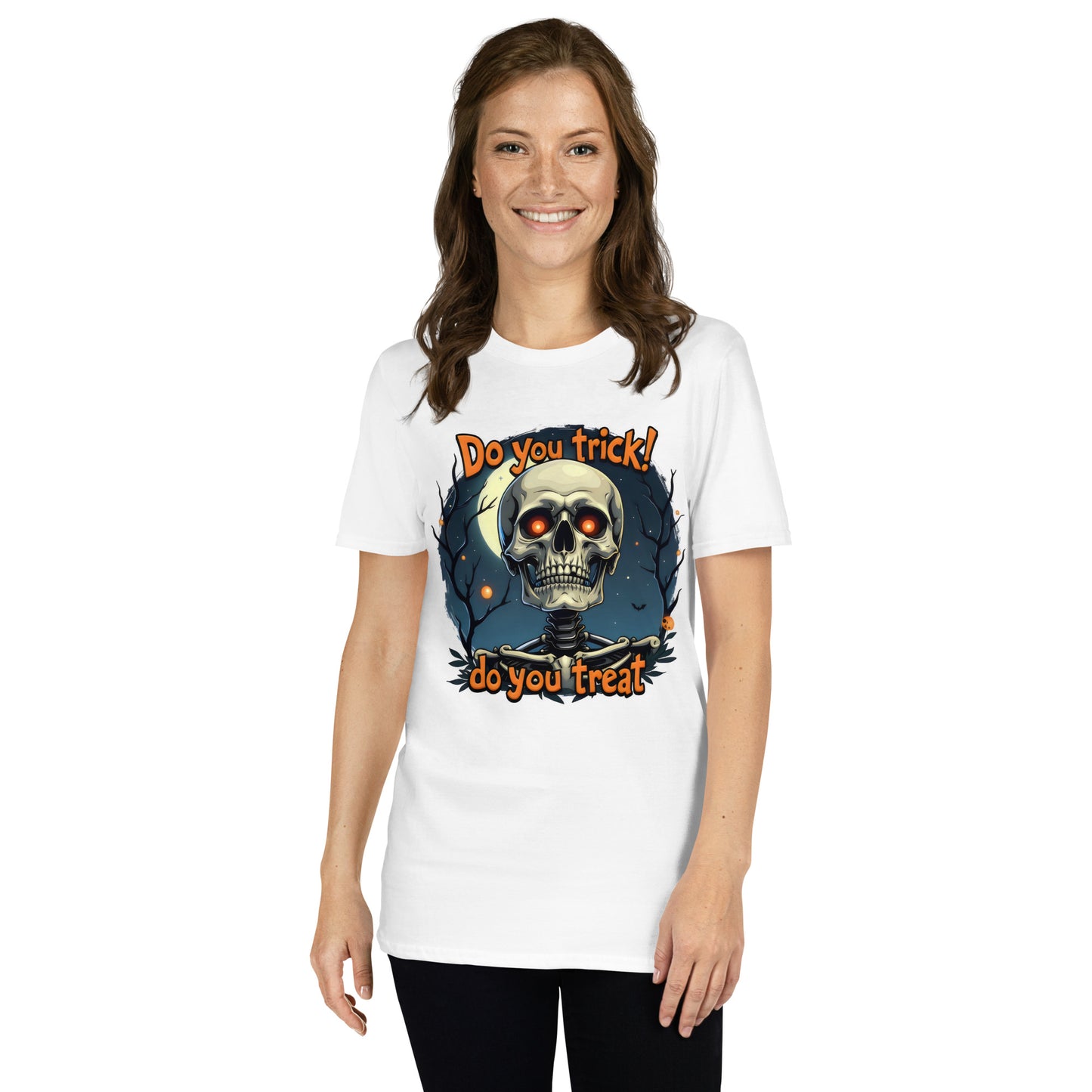 Short-Sleeve trick or treat skeleton Unisex T-Shirt