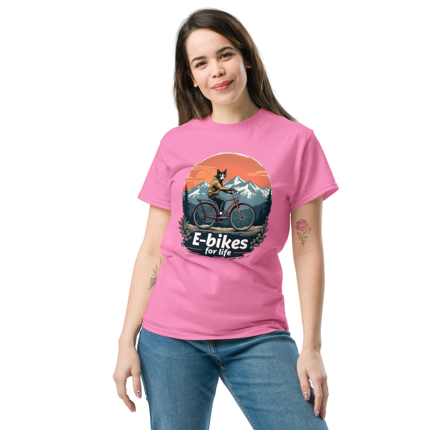 Women's Cats e-bikes for life classic tee