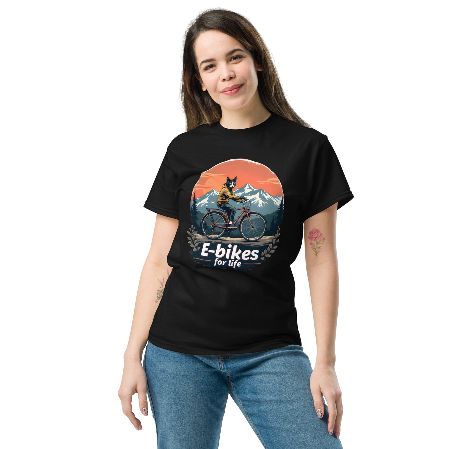 Women's Cats e-bikes for life classic tee