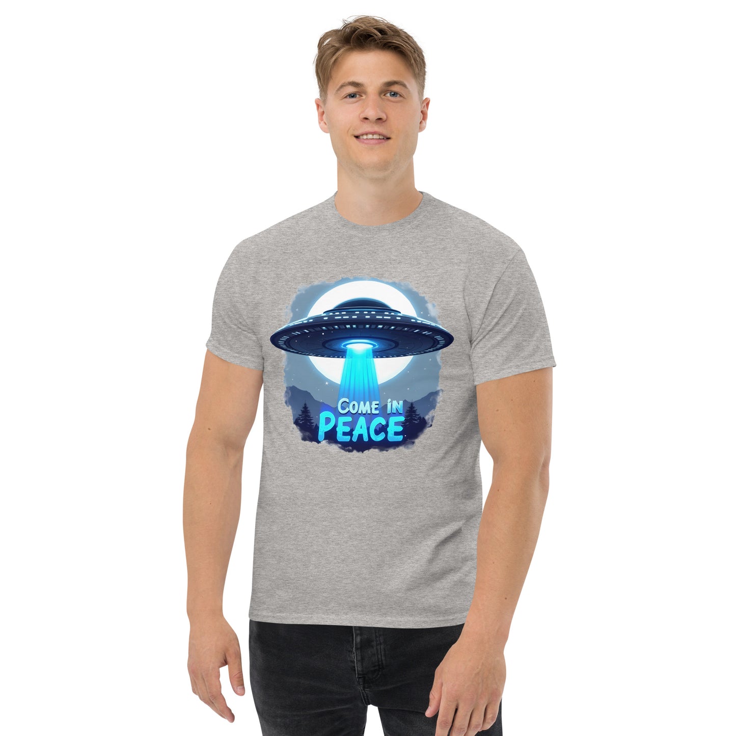 Unisex UFO come in peace classic tee