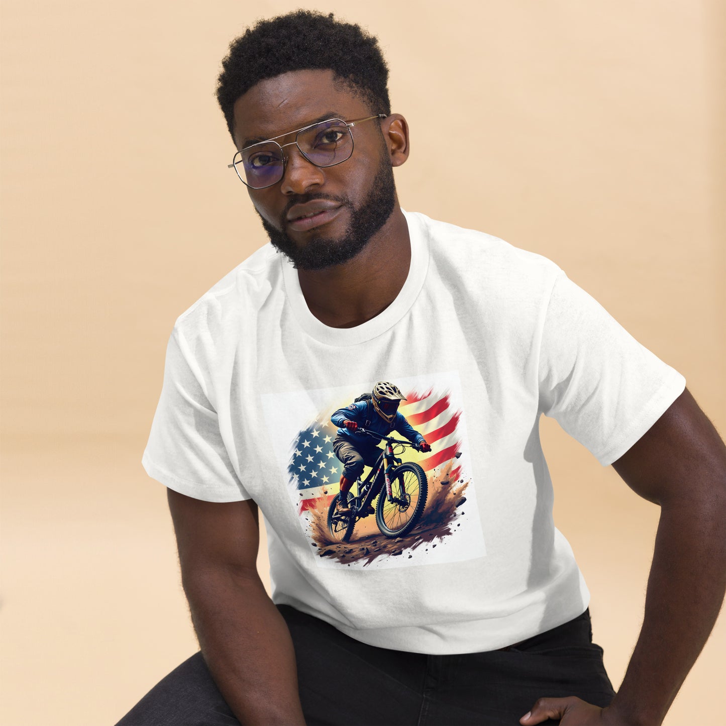 Unisex US Flag MTB rider classic tee