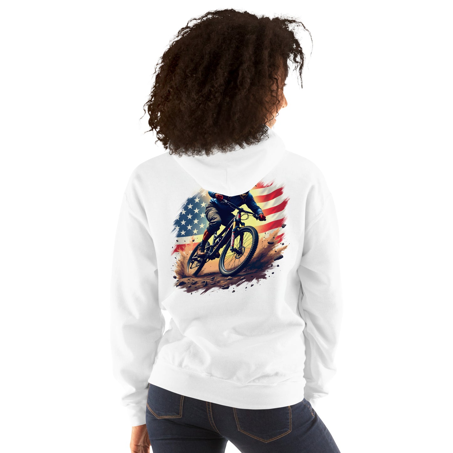 Unisex US Flag MTB rider classic Hoodie