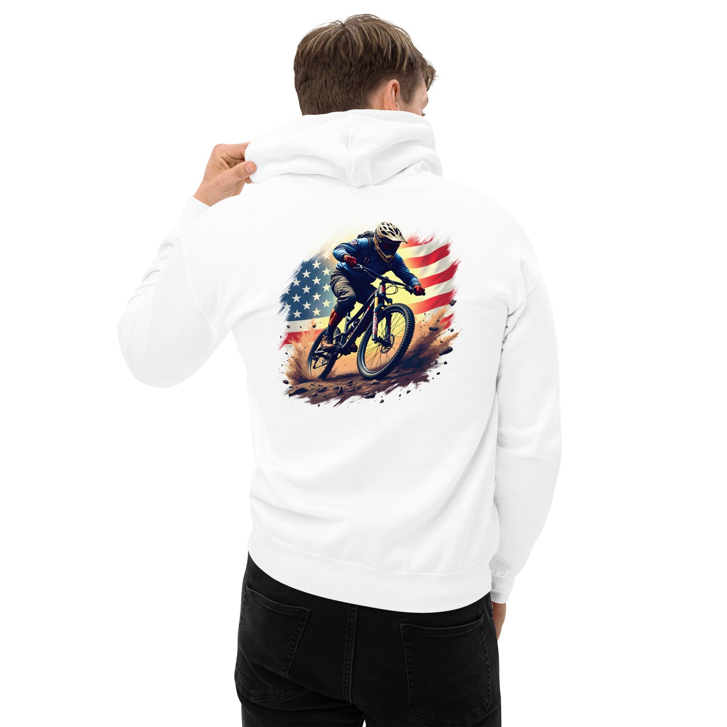 Unisex US Flag MTB rider classic Hoodie