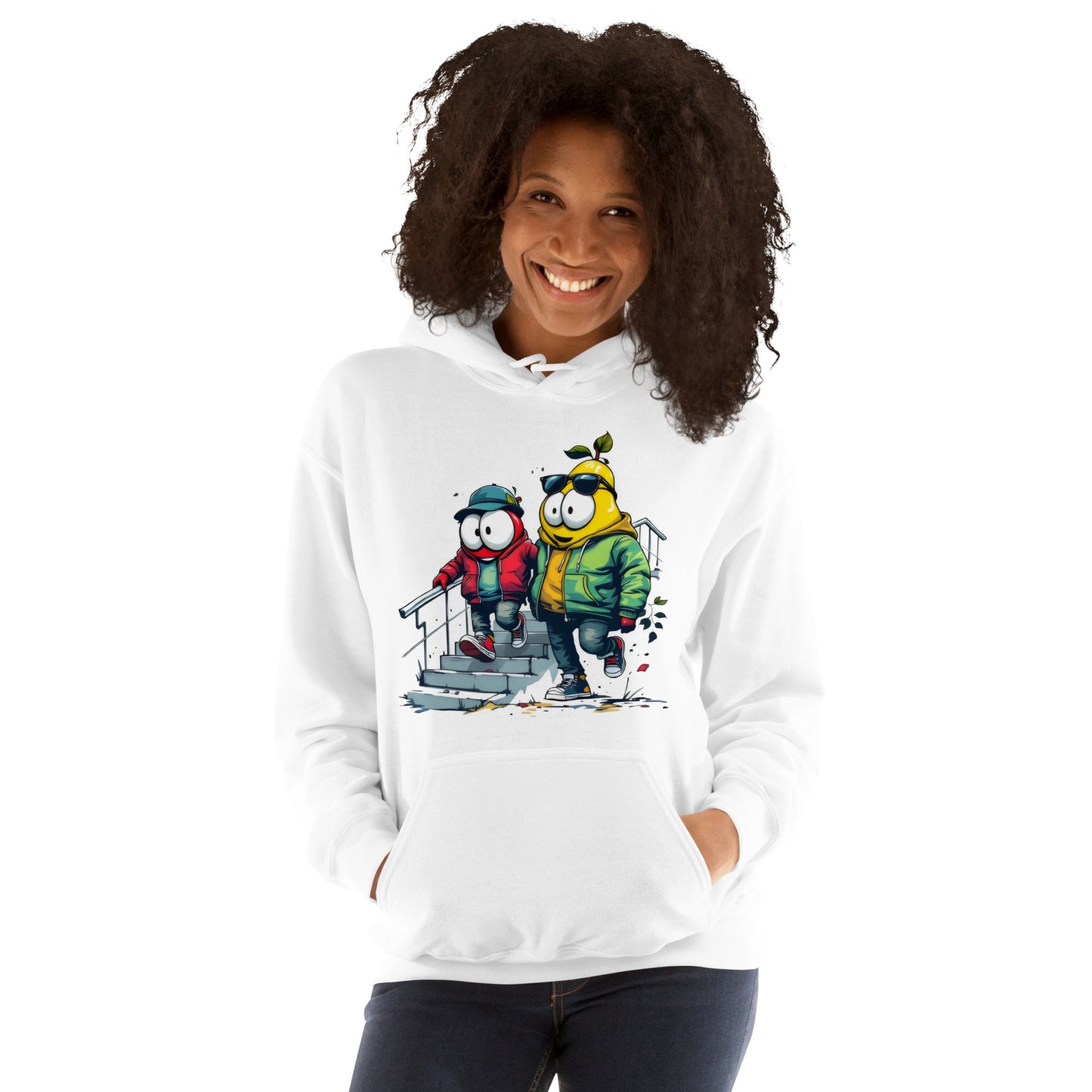 Unisex Apples and pears twin print Hoodie
