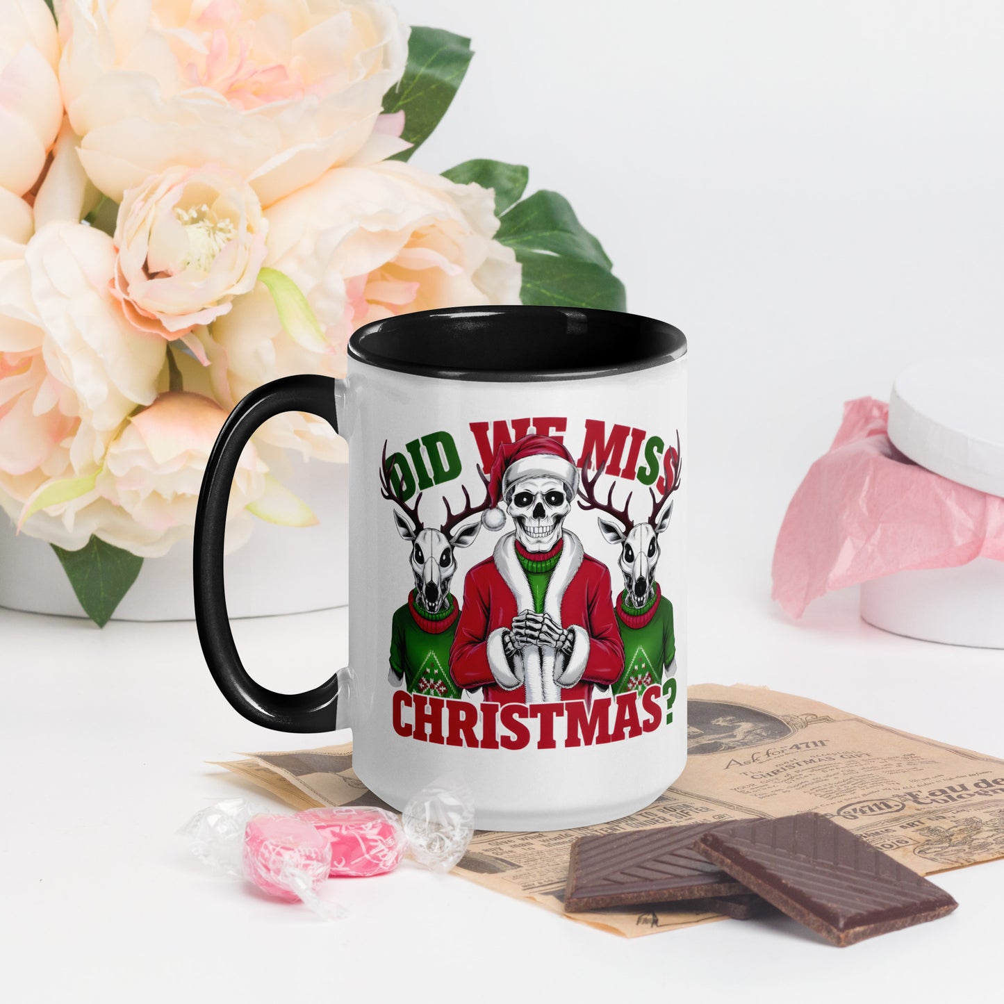 Did I miss Christmas skeletons Mug with Color Inside