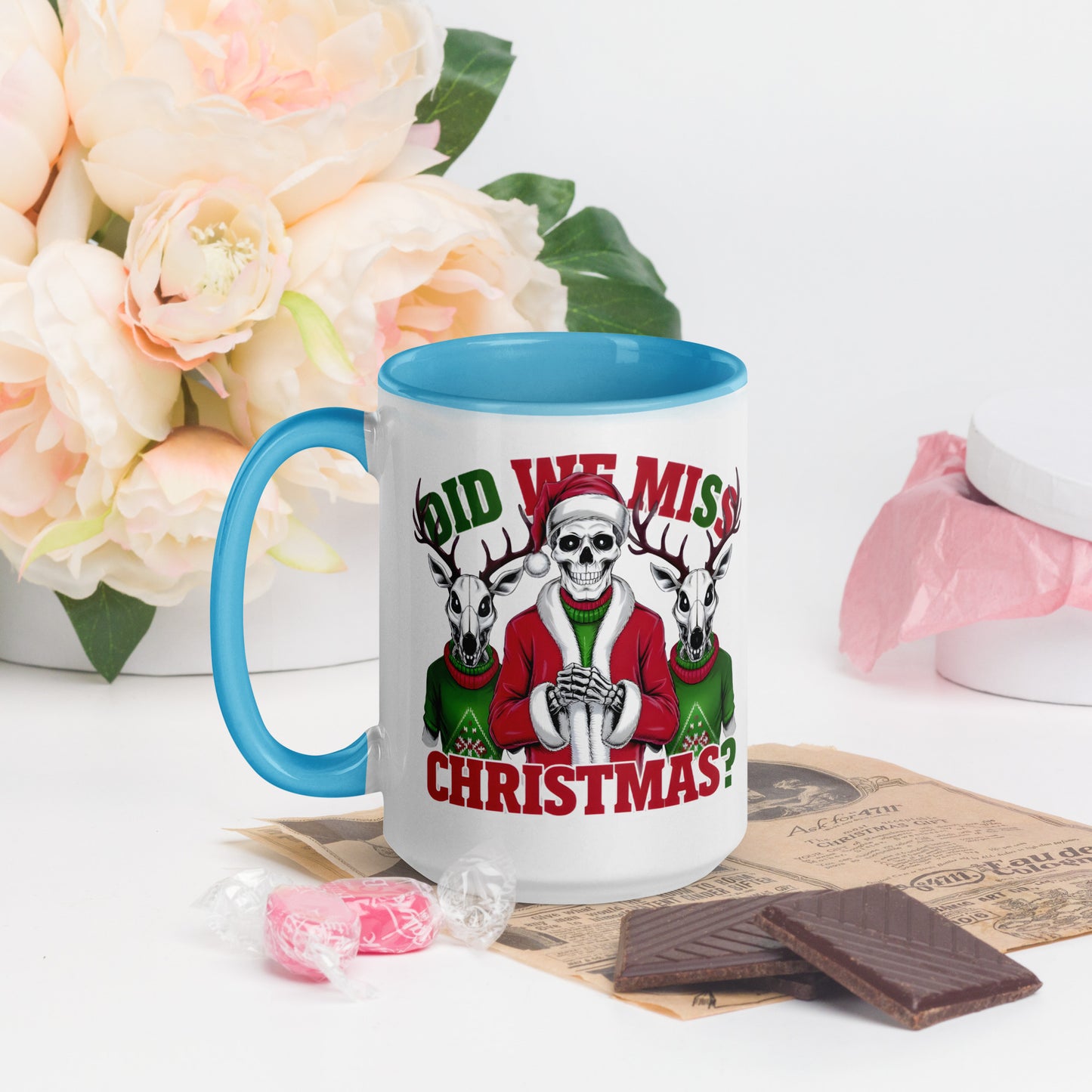 Did I miss Christmas skeletons Mug with Color Inside