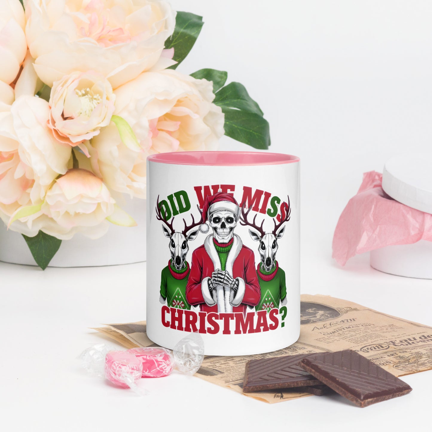 Did I miss Christmas skeletons Mug with Color Inside