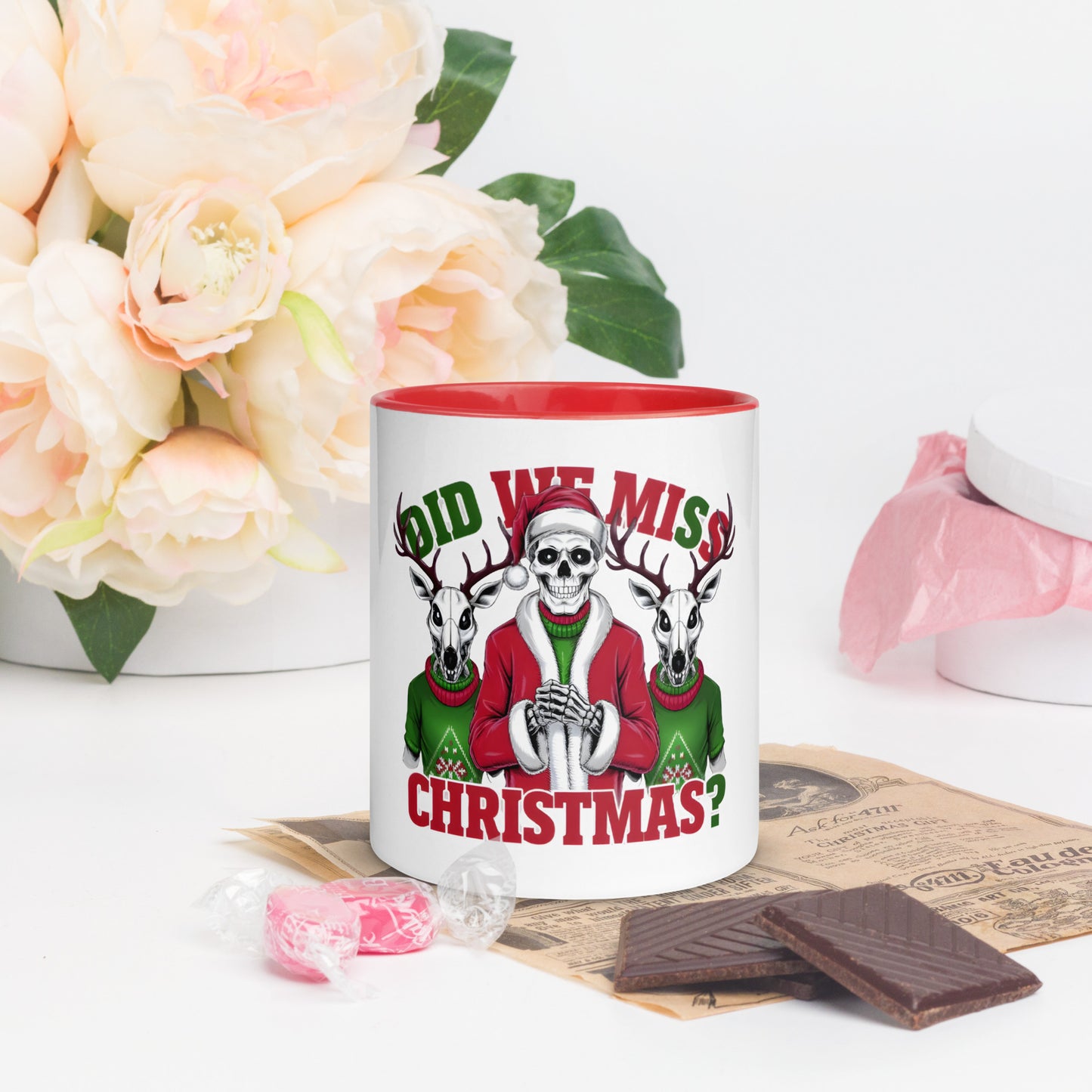 Did I miss Christmas skeletons Mug with Color Inside