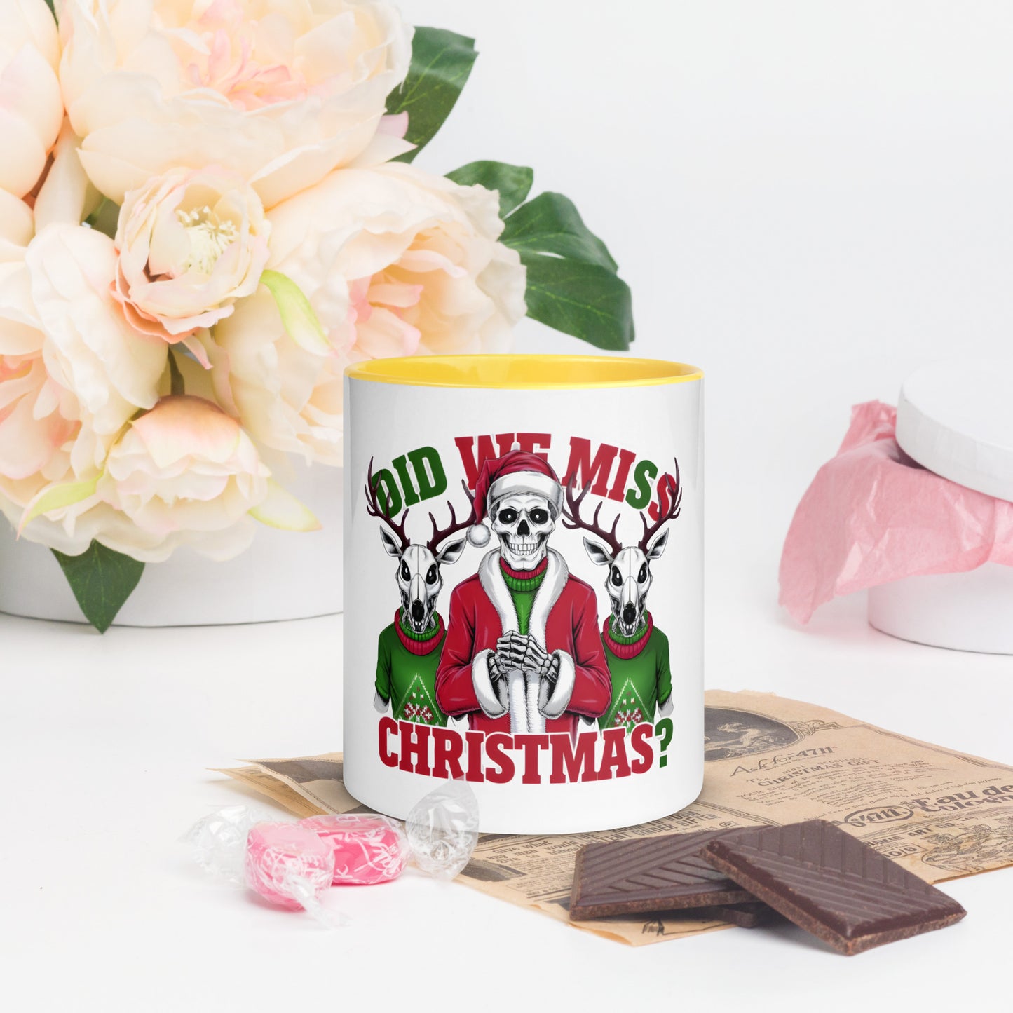 Did I miss Christmas skeletons Mug with Color Inside