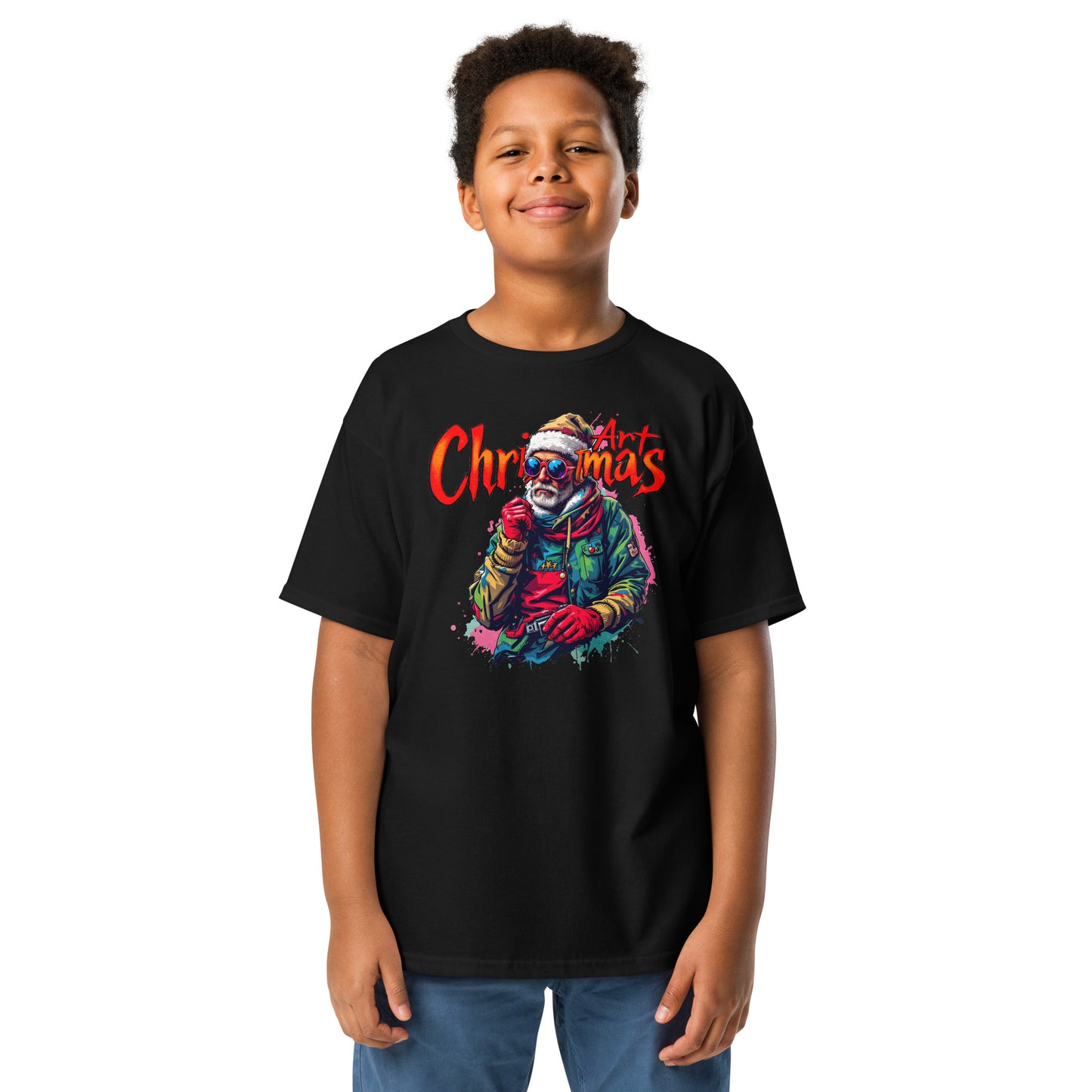 Youth Unisex Christmas art cool looking street artist classic tee