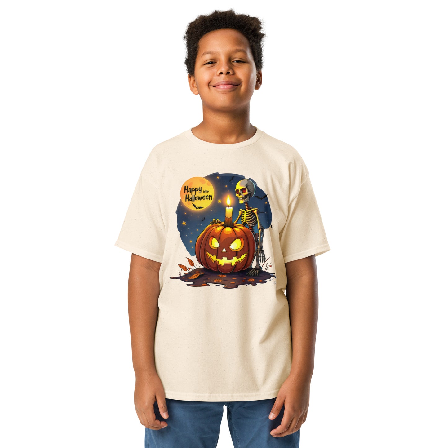 Youth Happy Halloween Skeleton classic tee