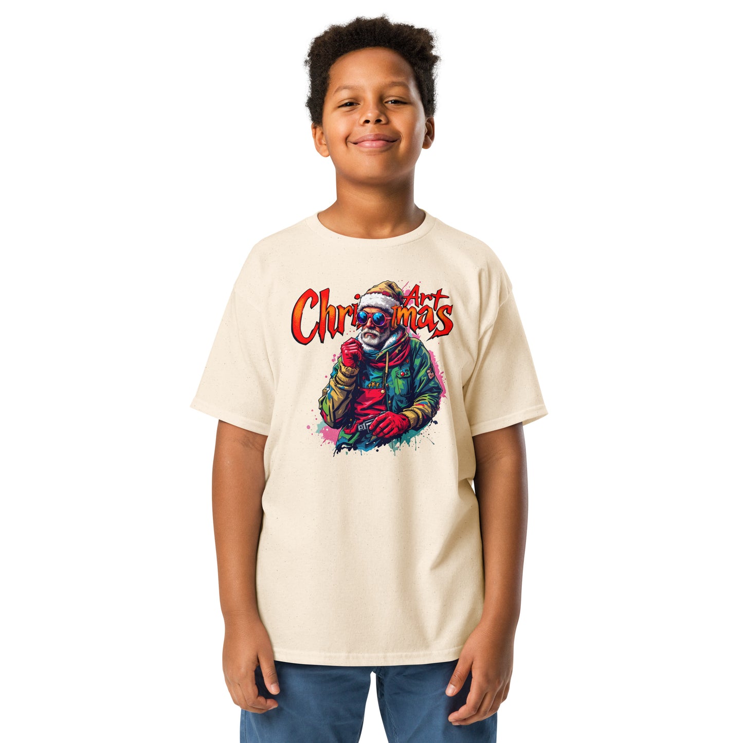 Youth Unisex Christmas art cool looking street artist classic tee