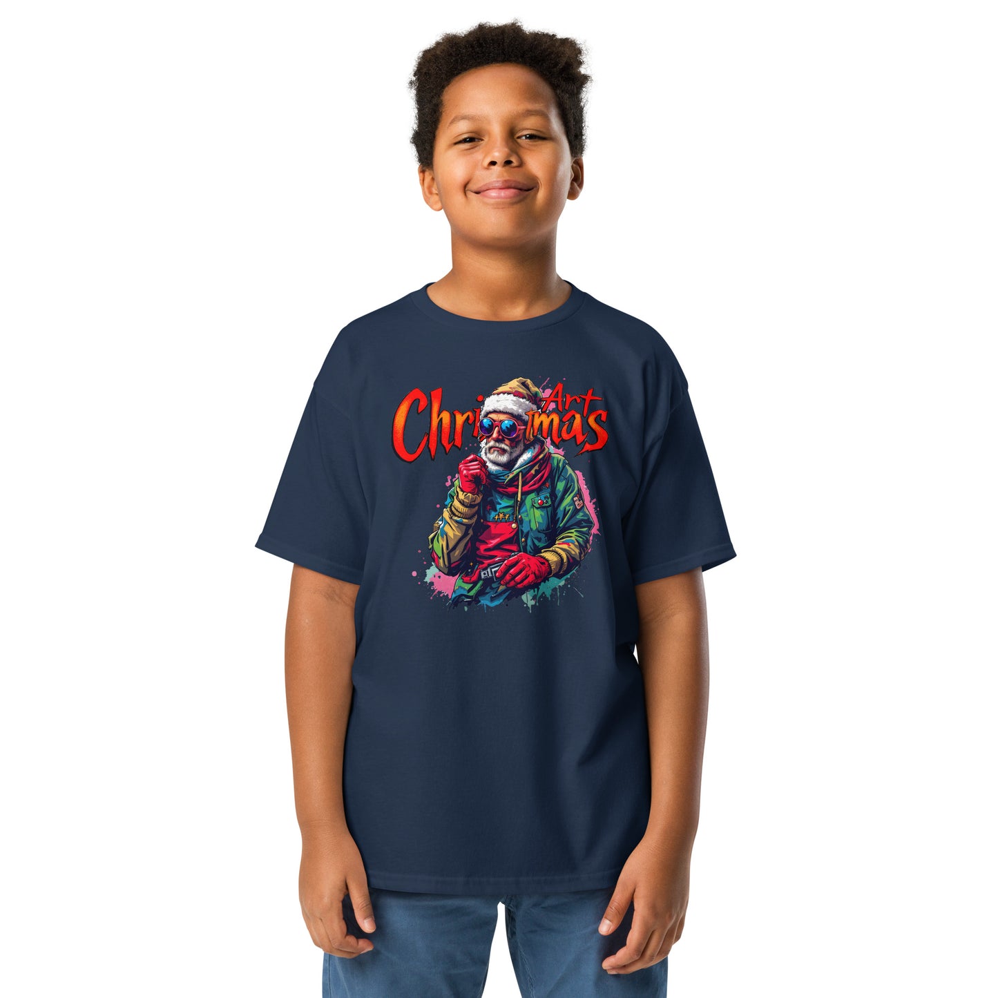 Youth Unisex Christmas art cool looking street artist classic tee
