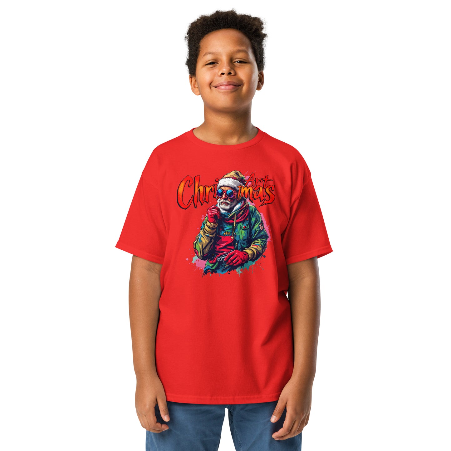 Youth Unisex Christmas art cool looking street artist classic tee