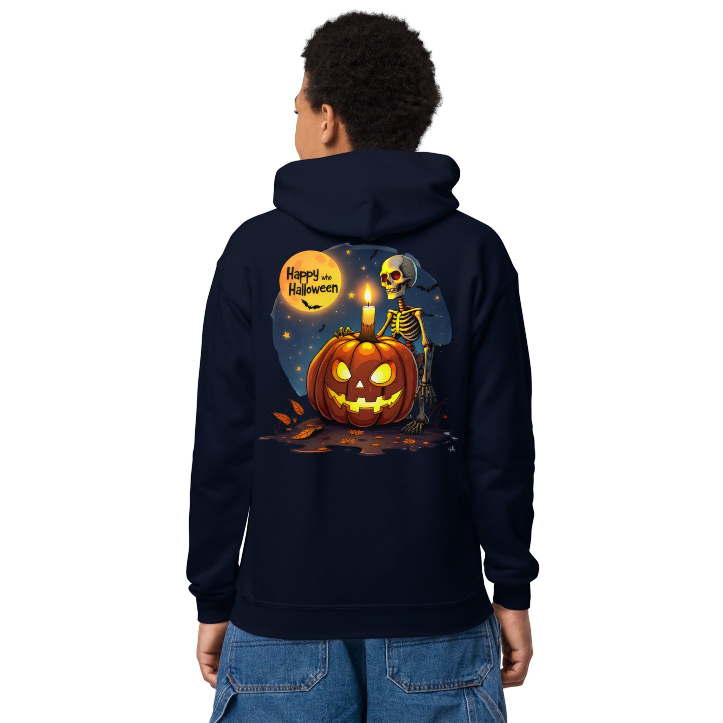 Youth Happy Halloween Skeleton heavy blend hoodie