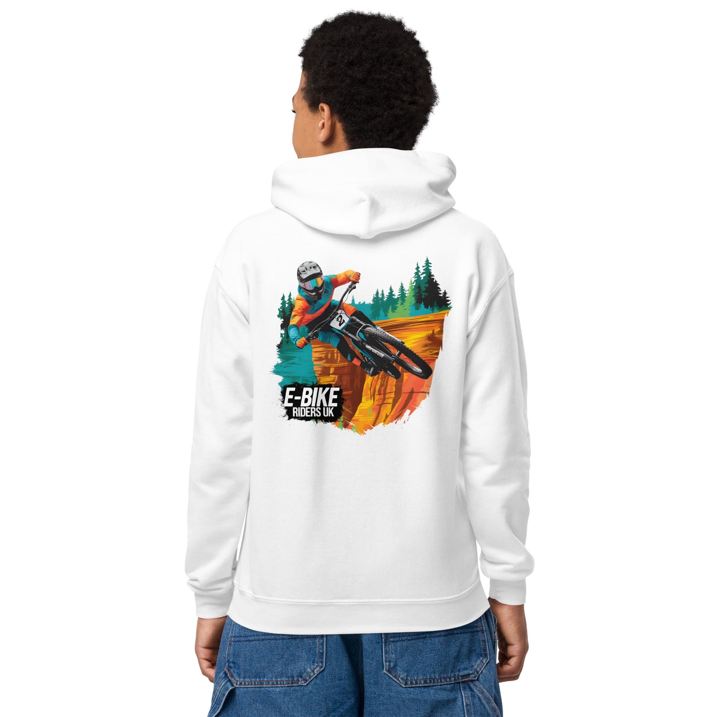 Youth E-bike riders U K heavy blend hoodie