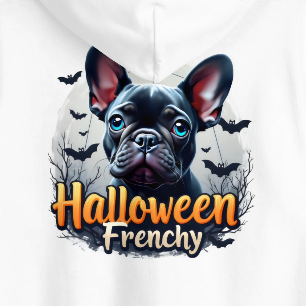 Unisex Halloween French bulldog twin print heavy Hoodie