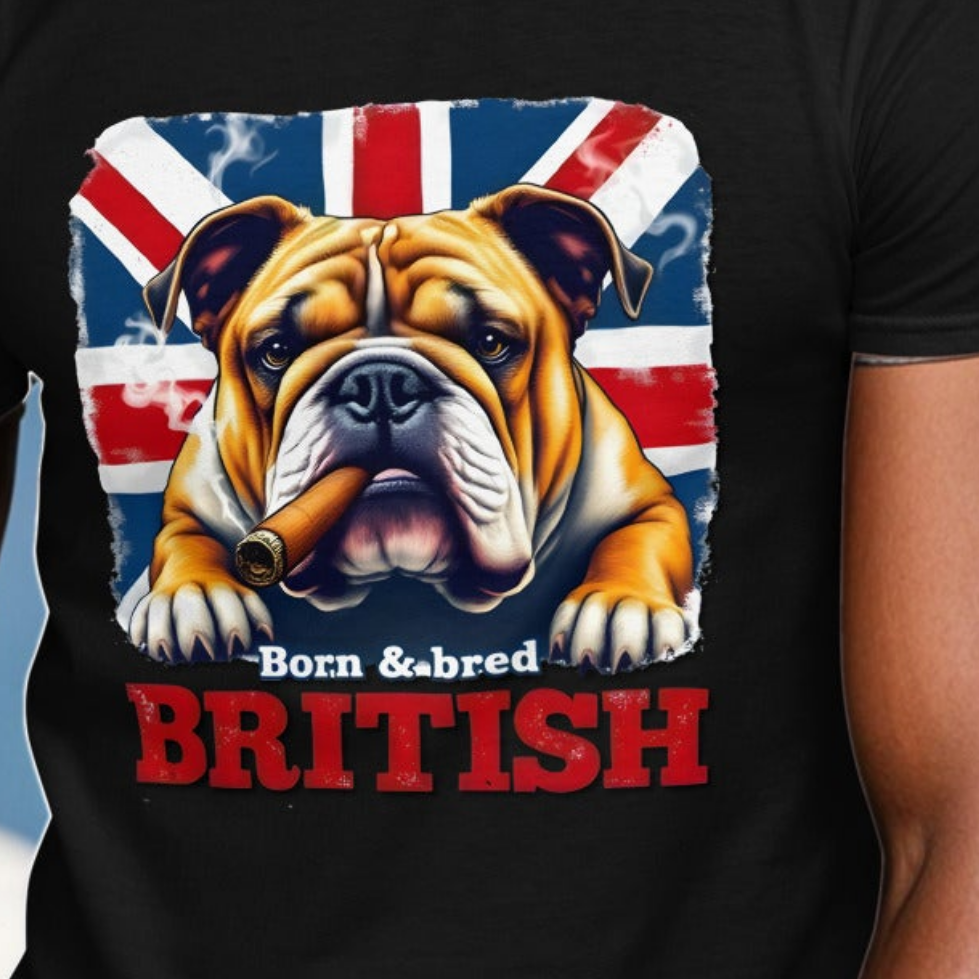 Short-Sleeve Unisex  British born & bred Twin print T-Shirt