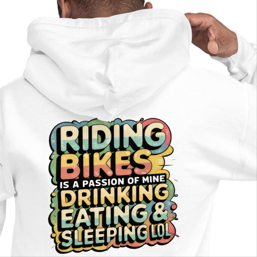 Unisex Just white Love riding bikes classic Hoodie