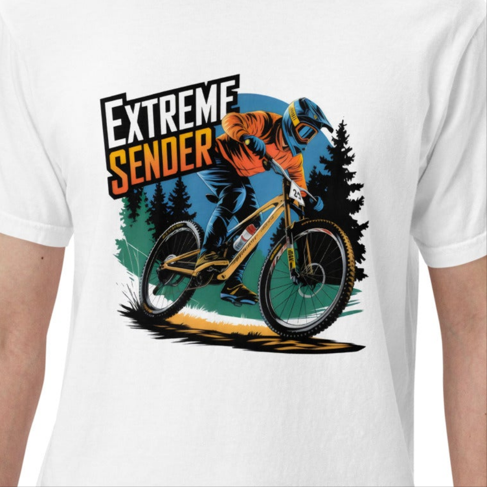 Unisex Extremes sender or sender in black garment-dyed heavyweight t-shirt