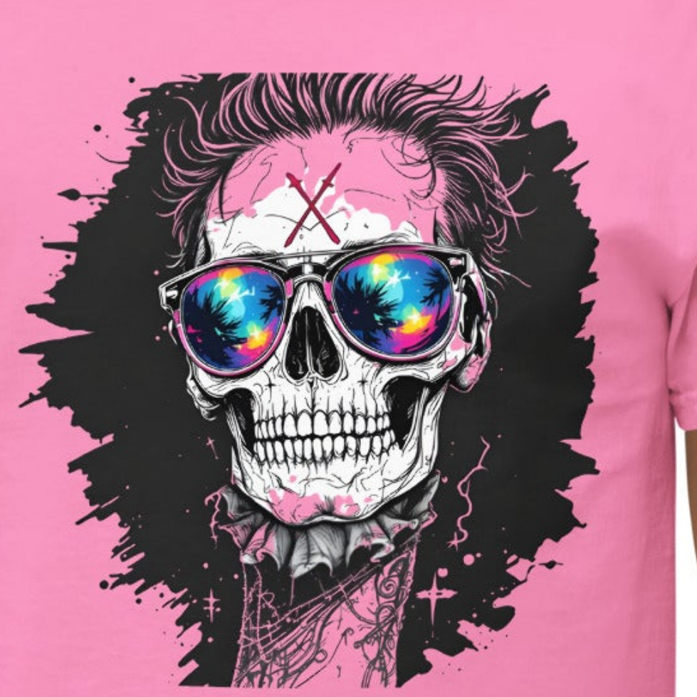 Unisex Skull Mirror shades classic tee