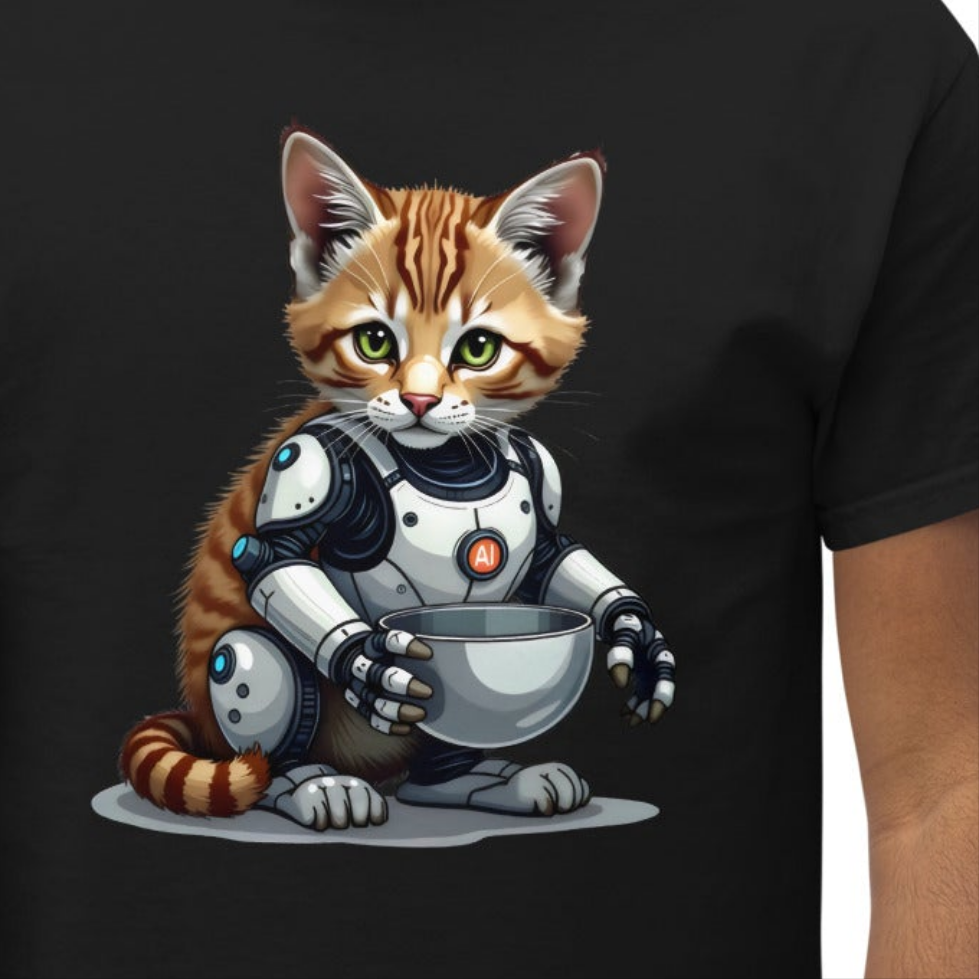Unisex Popping AI cat classic tee