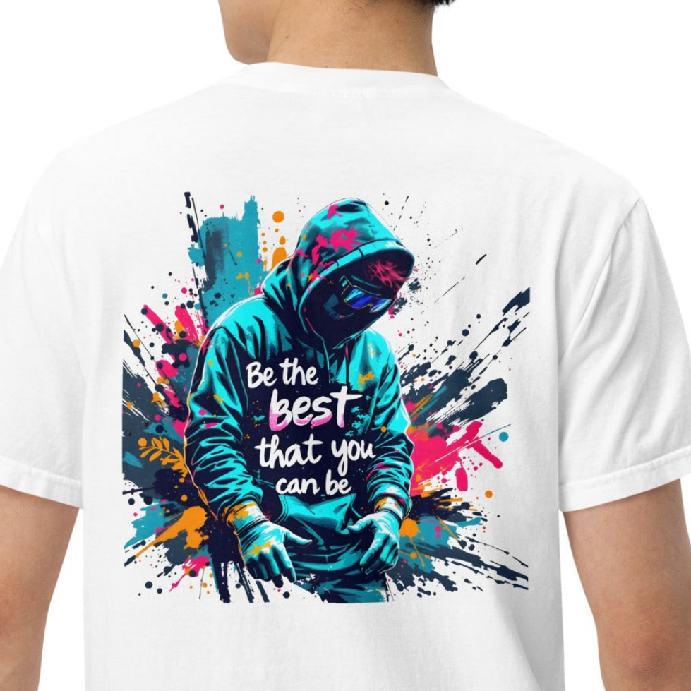 Unisex Twin print downhill art garment-dyed heavyweight t-shirt