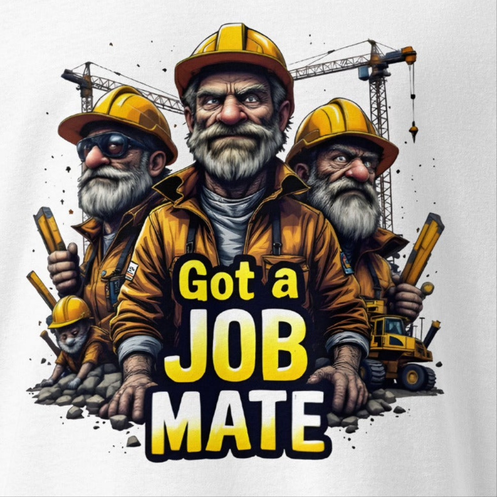 Oversized Workman's funny have you got a job mate heavyweight t-shirt
