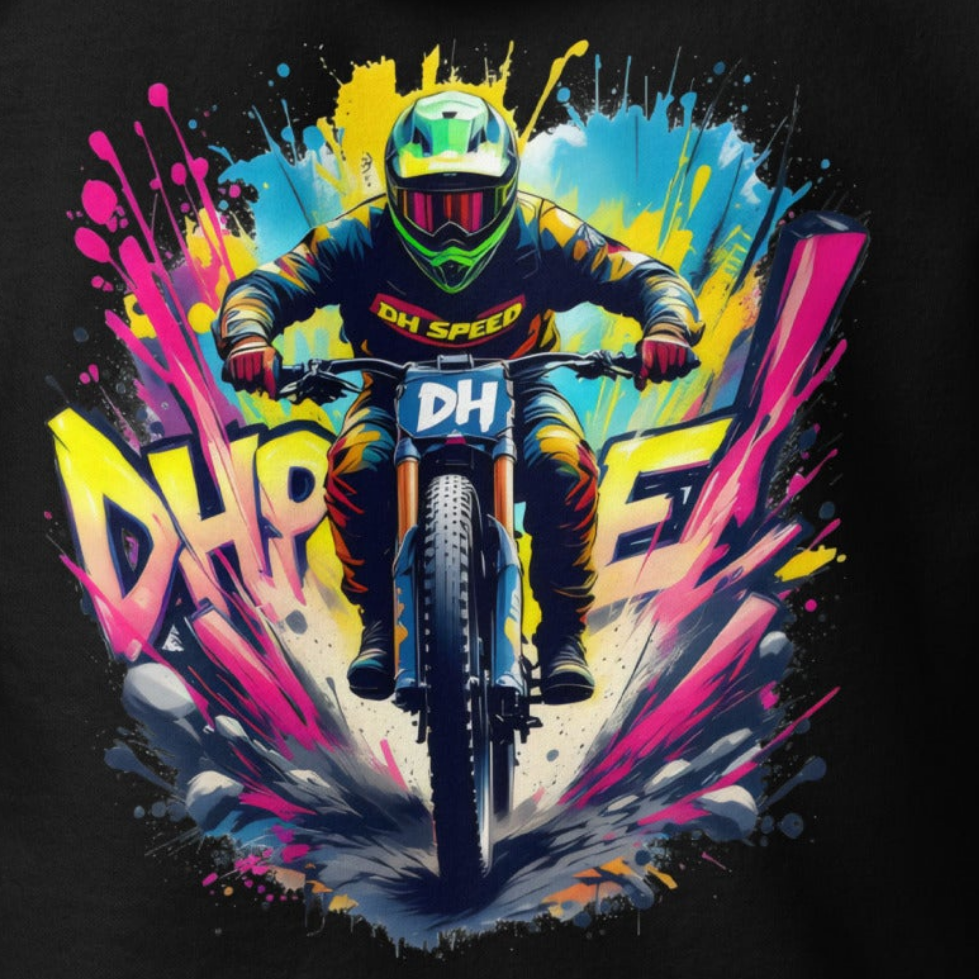 Unisex DH Bike Graffiti style Premium heavyweight Hoodie
