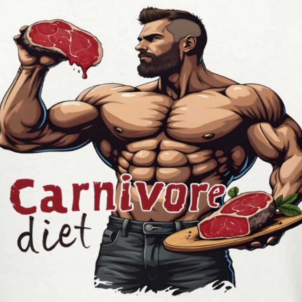 Men's double print carnivore diet classic tee