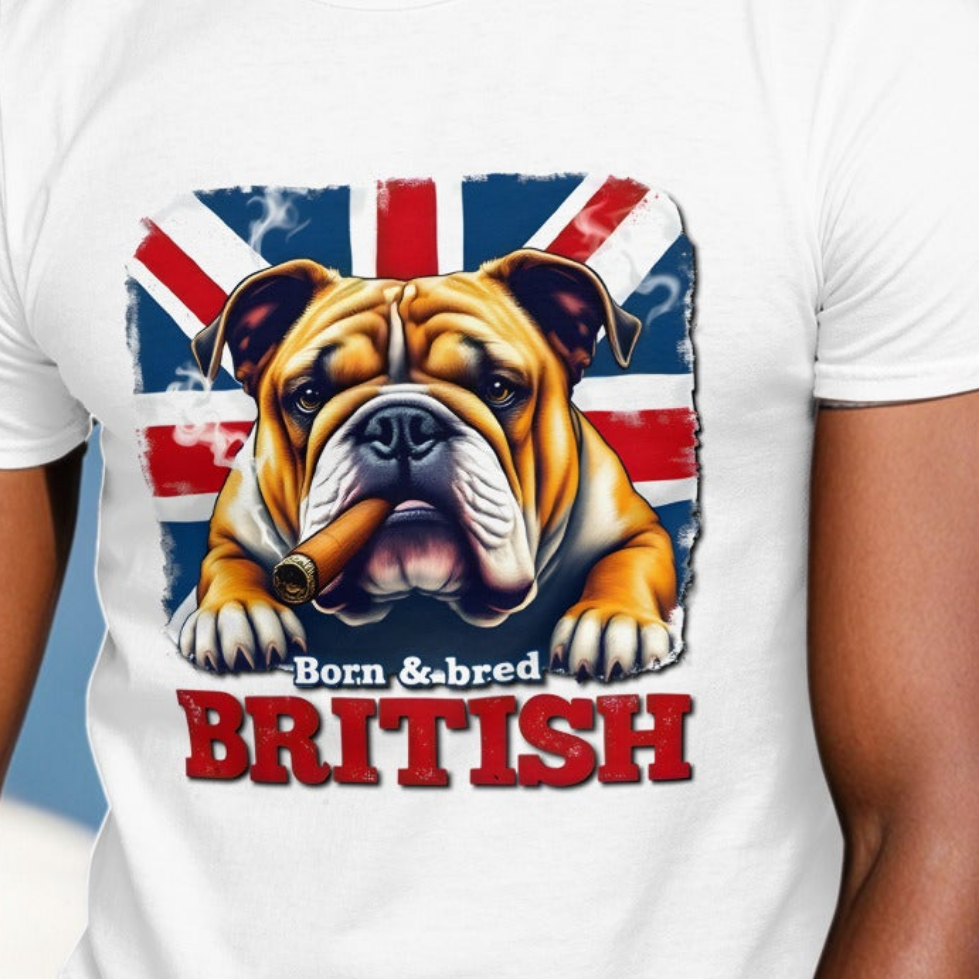 Short-Sleeve Unisex  British born & bred Twin print T-Shirt
