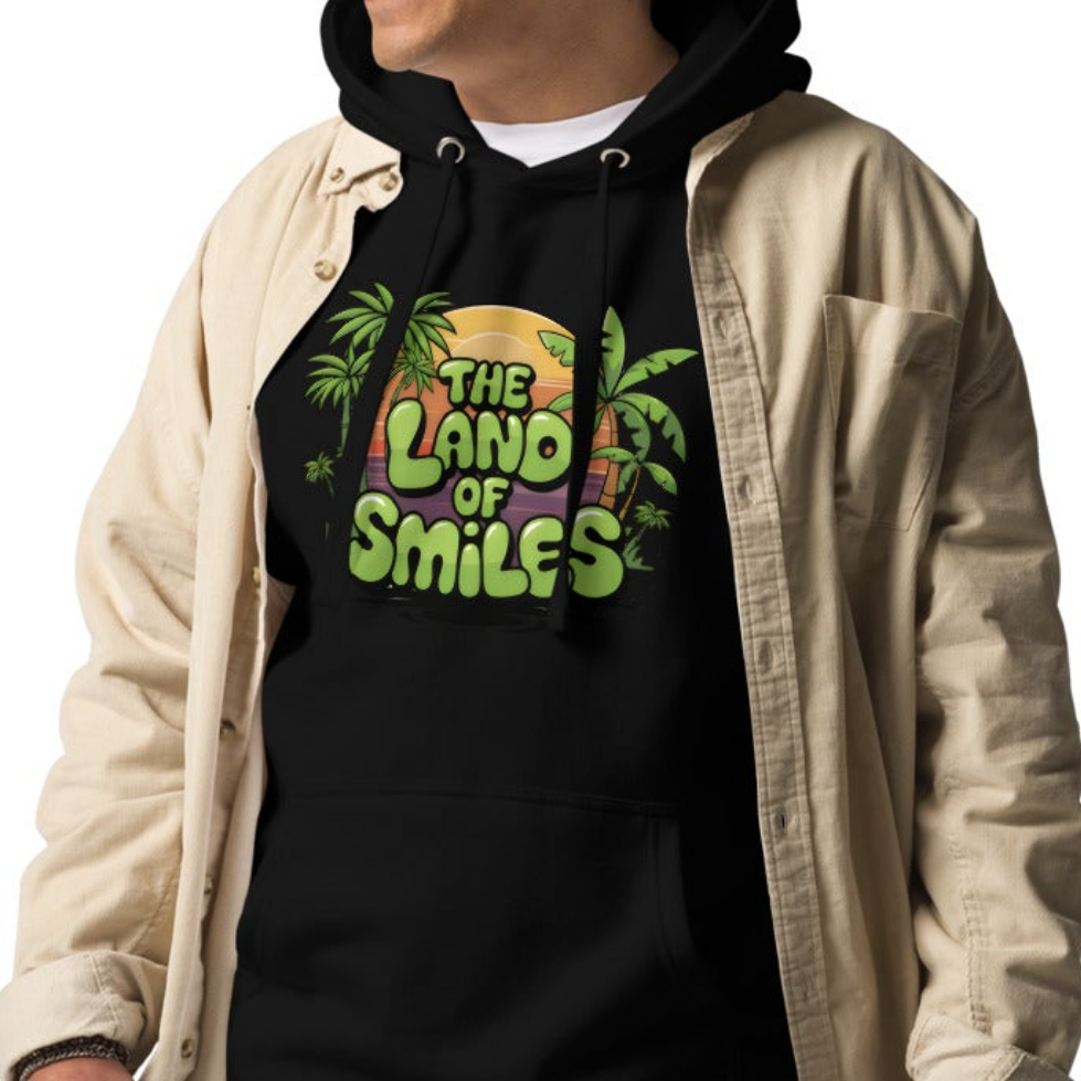 Unisex The land of smiles bubble text stylish Hoodie