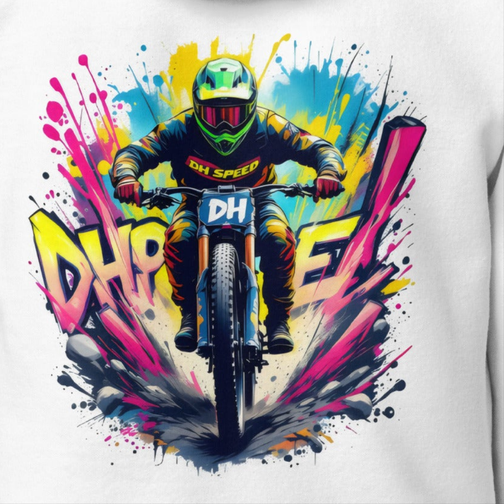 Unisex DH Bike Graffiti style Premium heavyweight Hoodie