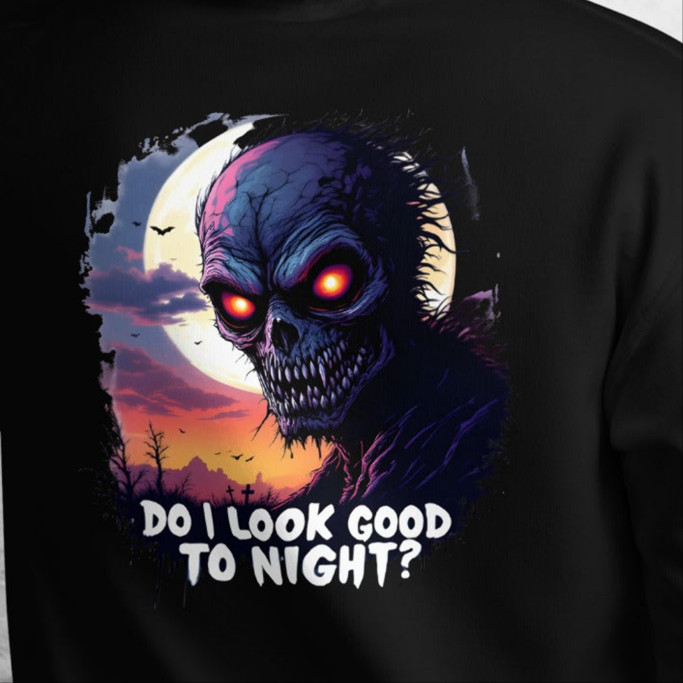 Unisex Spooky Do I look good tonight Halloween Hoodie