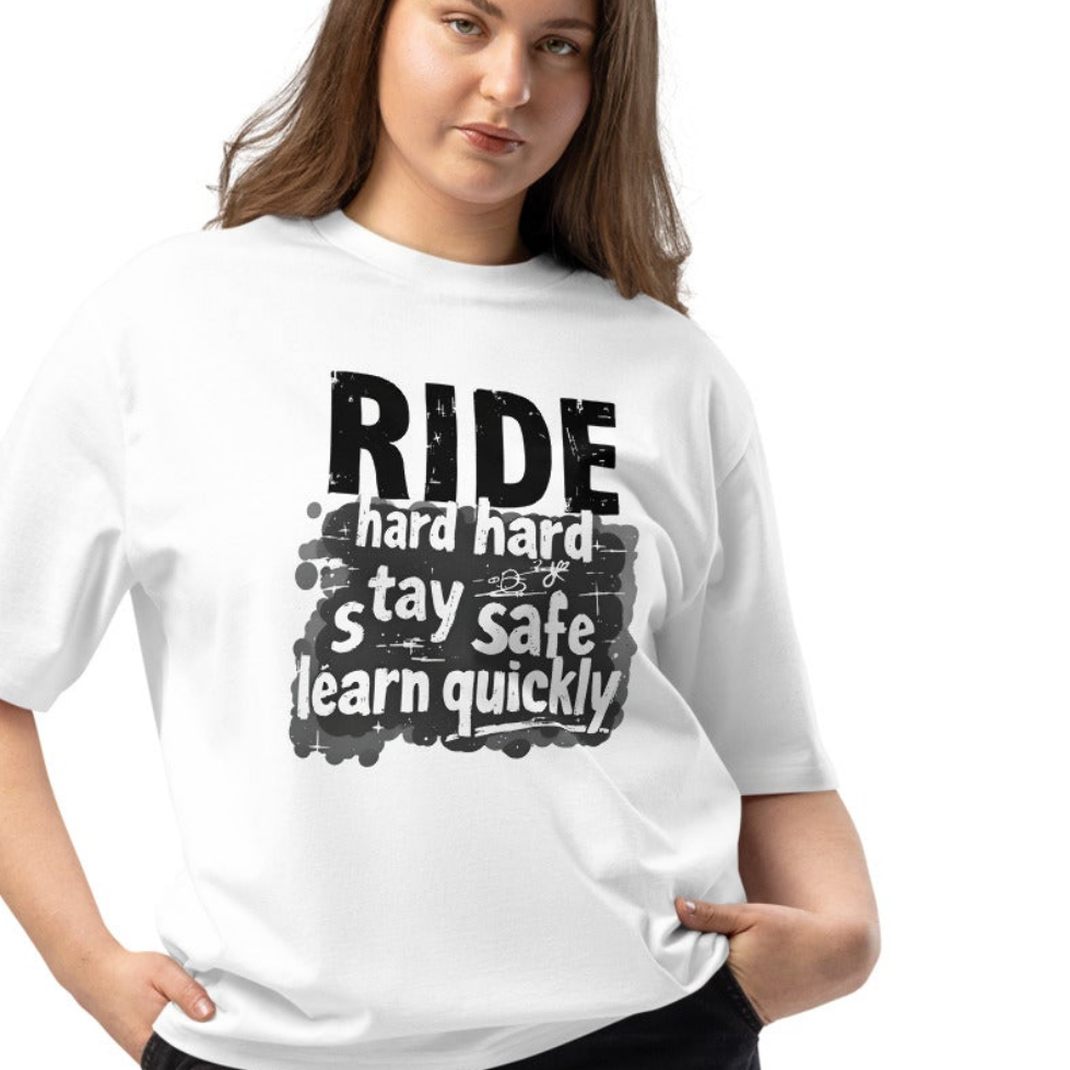 Oversized Unisex ride hard learn quickly heavyweight t-shirt