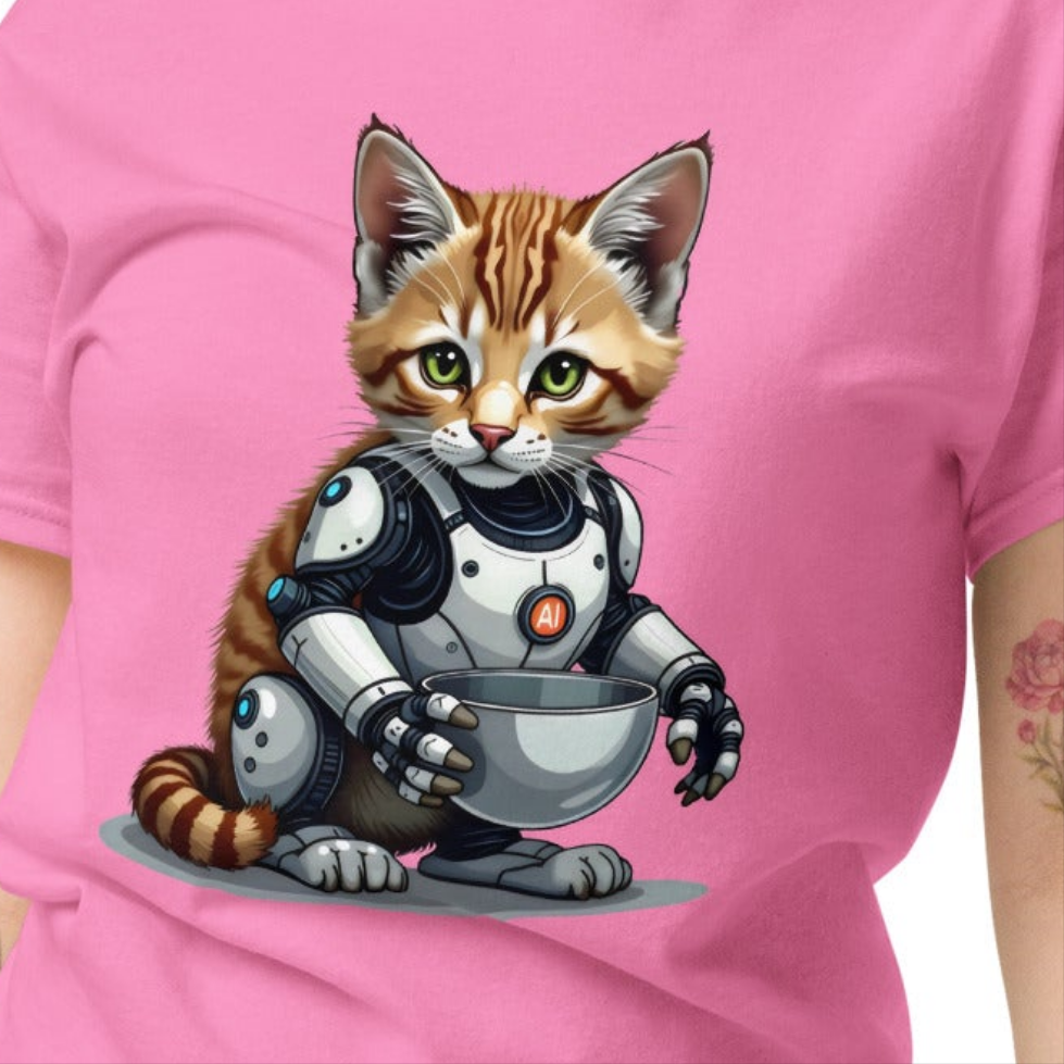 Unisex Hybrid aI cat with bowls classic tee