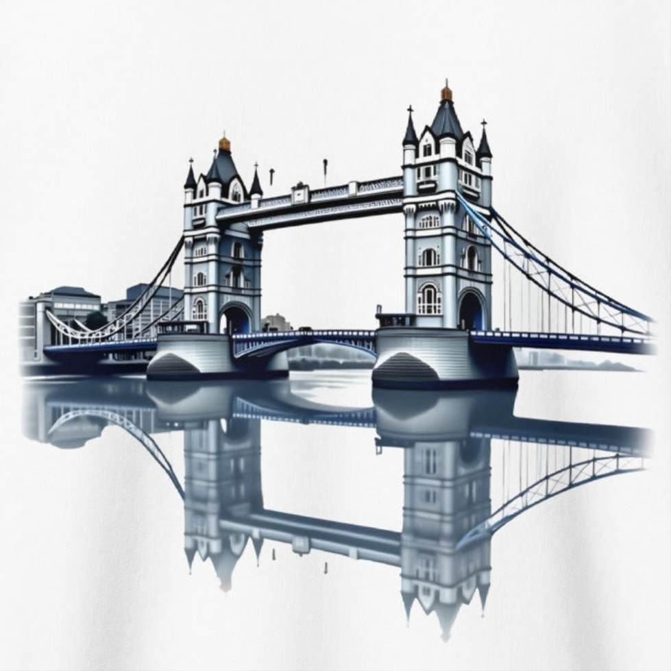 Unisex Mirrored Tower Bridge London heavy blend zip hoodie
