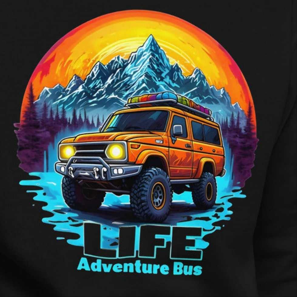 Unisex Life adventure bus sunset Premium Sweatshirt