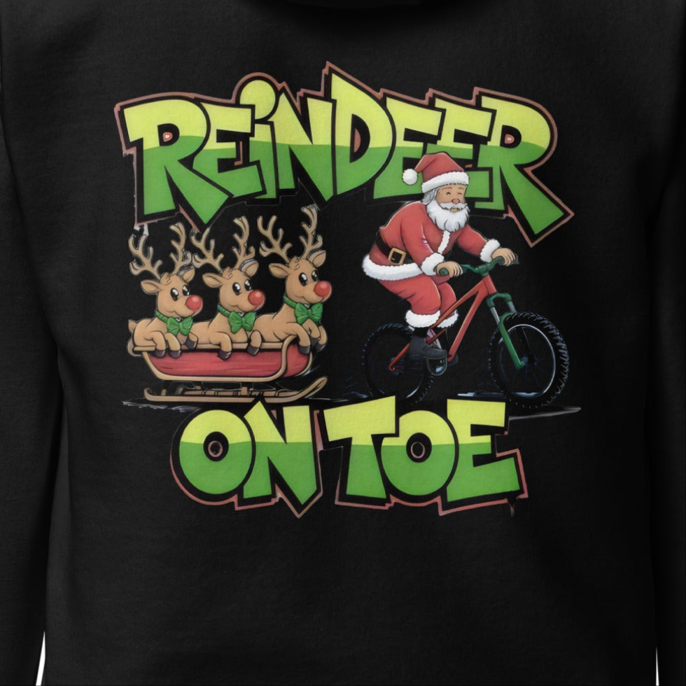 Unisex Retro reindeer on toe Father Christmas Hoodie