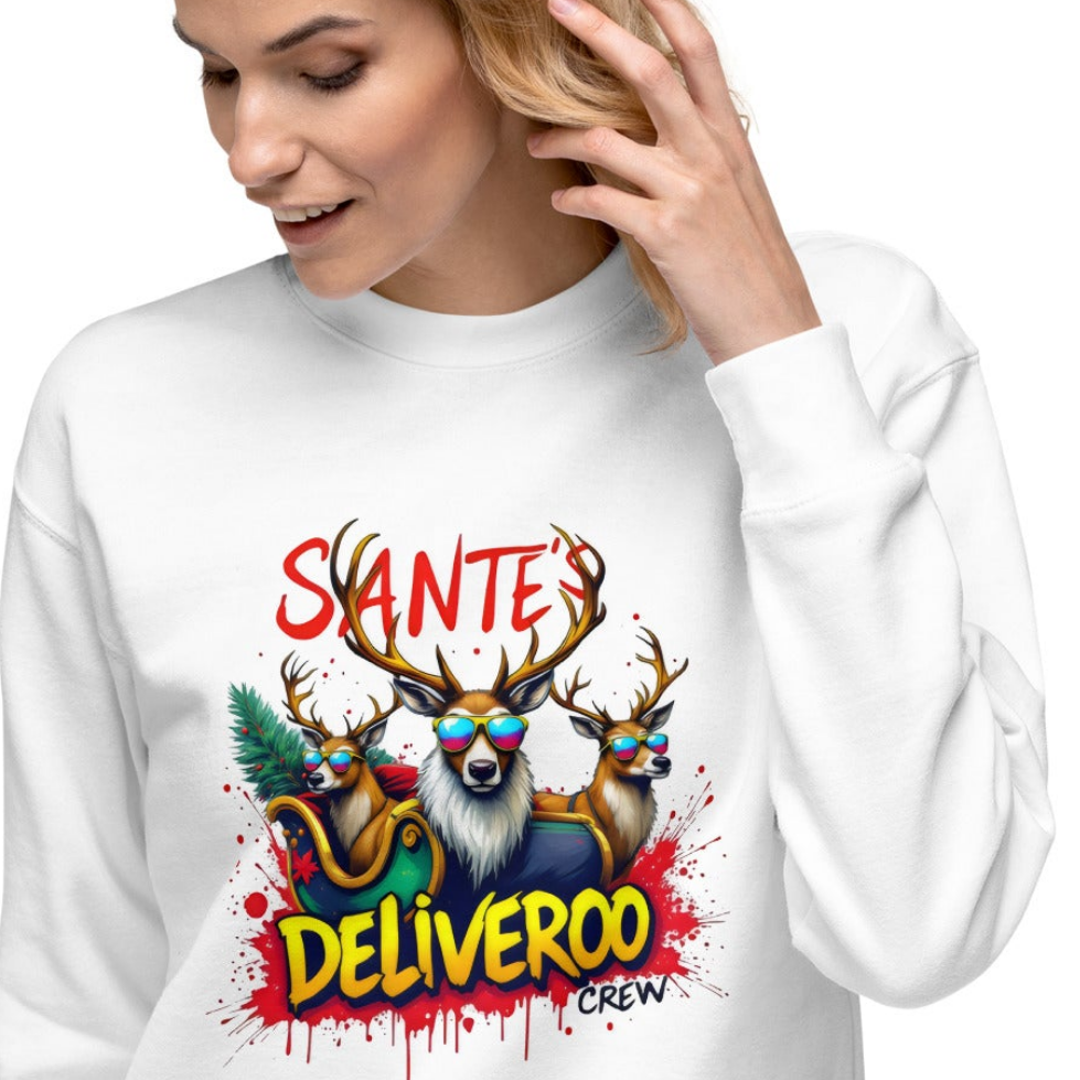 Unisex Santa's Deliveroo crew Christmas Premium Sweatshirt