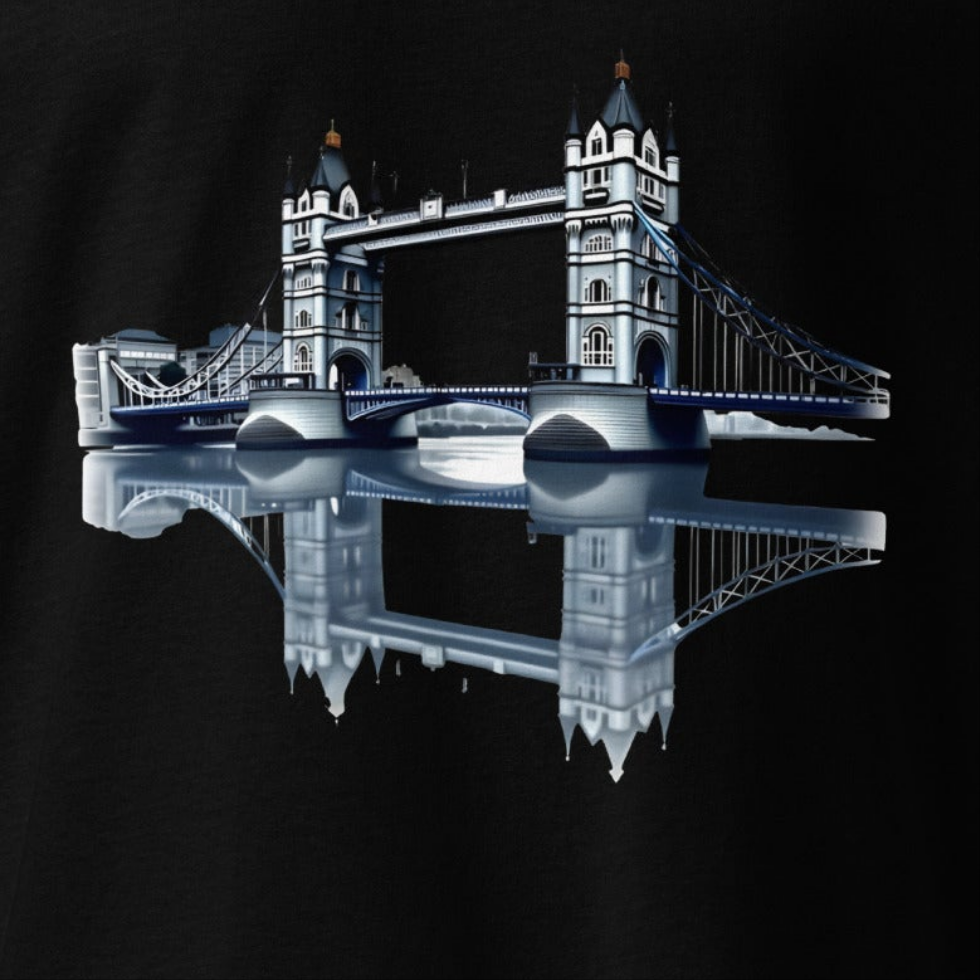 Oversized Mirrored Tower Bridge London heavyweight t-shirt