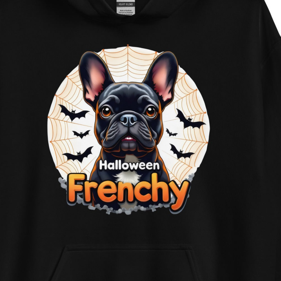 Unisex Halloween French bulldog twin print heavy Hoodie