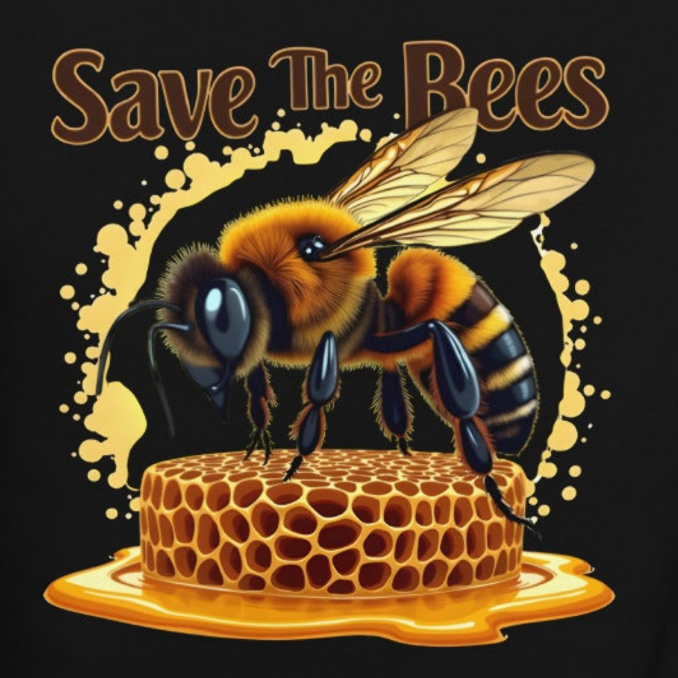 Unisex Save the bees single back print premium Hoodie