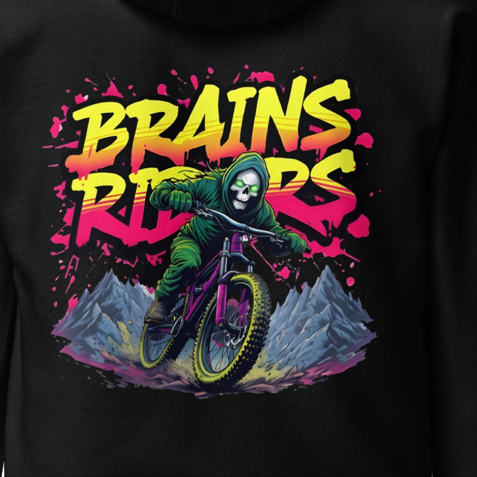 Unisex Skeleton face brain rider premium Hoodie