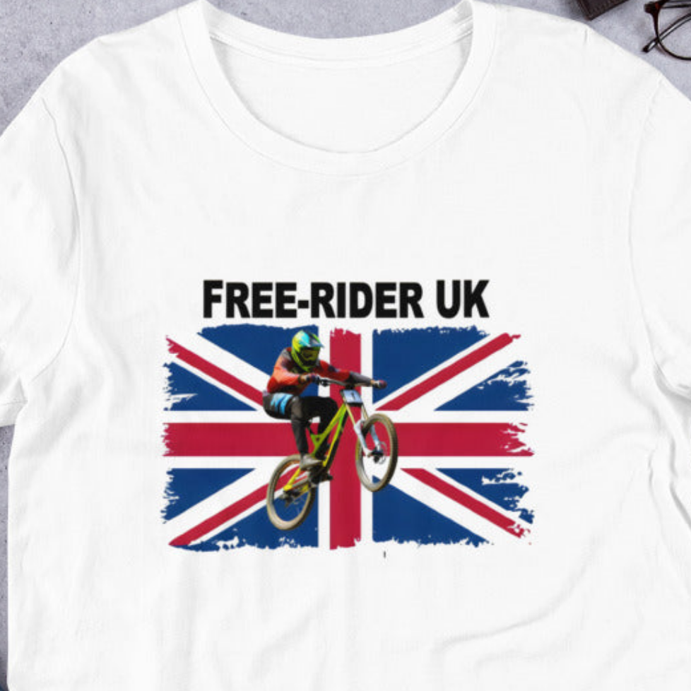 MEN'S Free-ride UK Flag MTB stylish T-Shirt