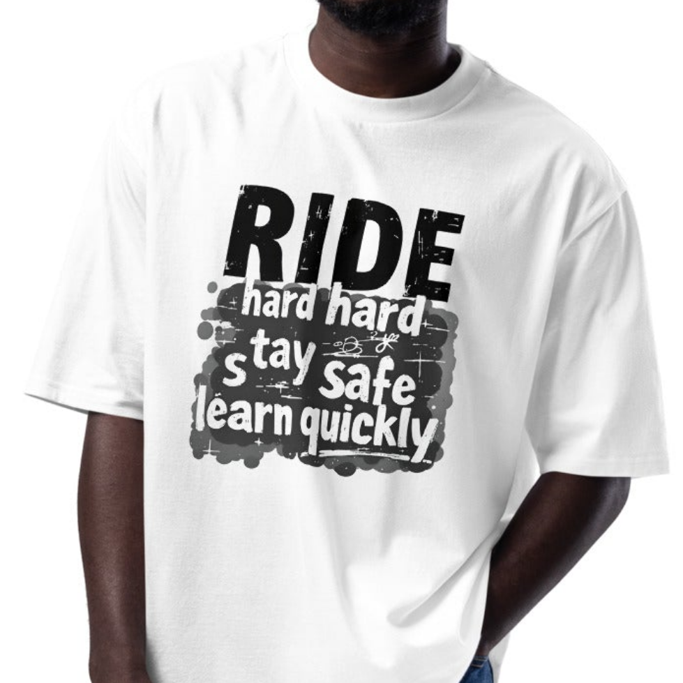 Oversized Unisex ride hard learn quickly heavyweight t-shirt